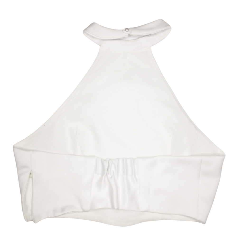 Halter top in Off-white Satin