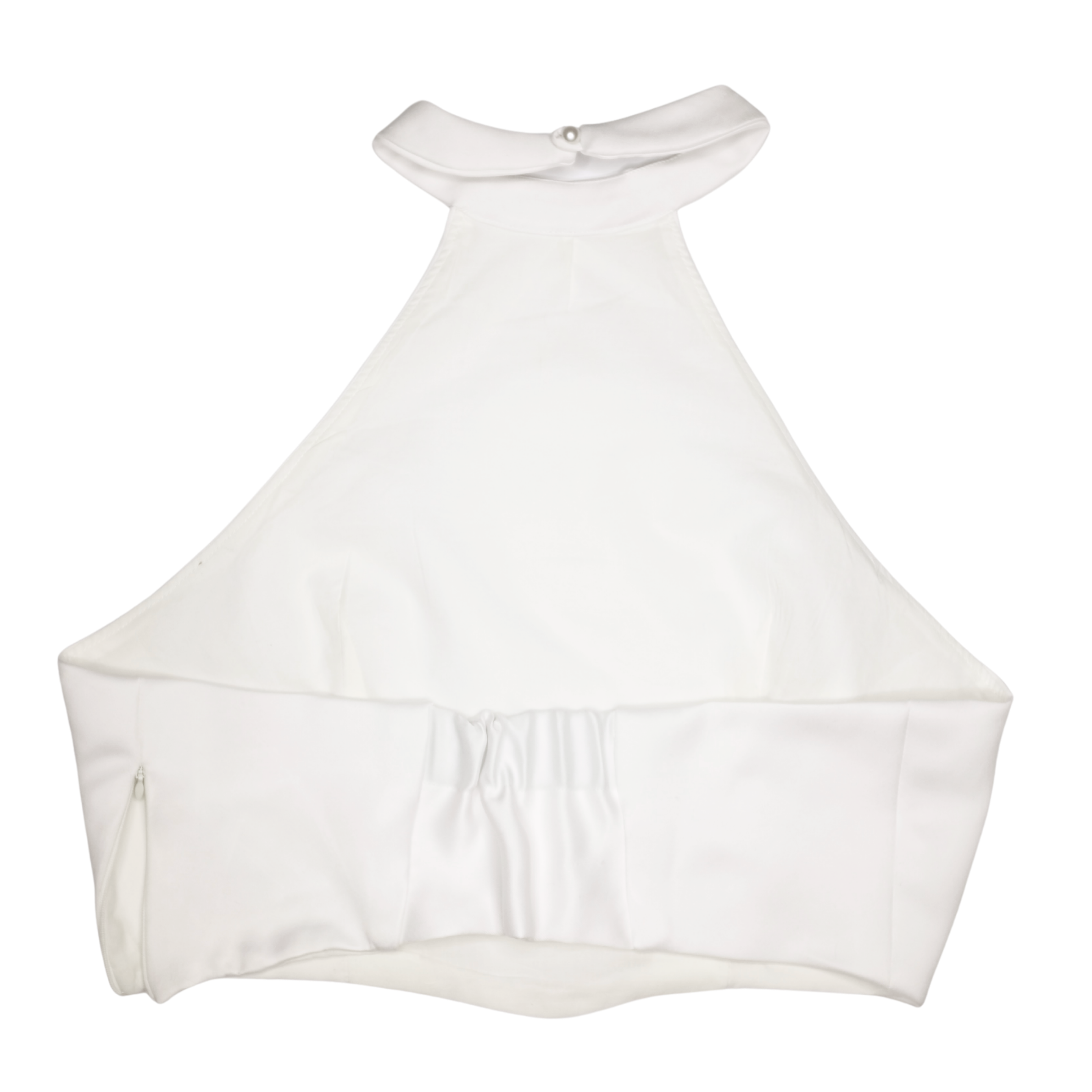 Halter top in Off-white Satin
