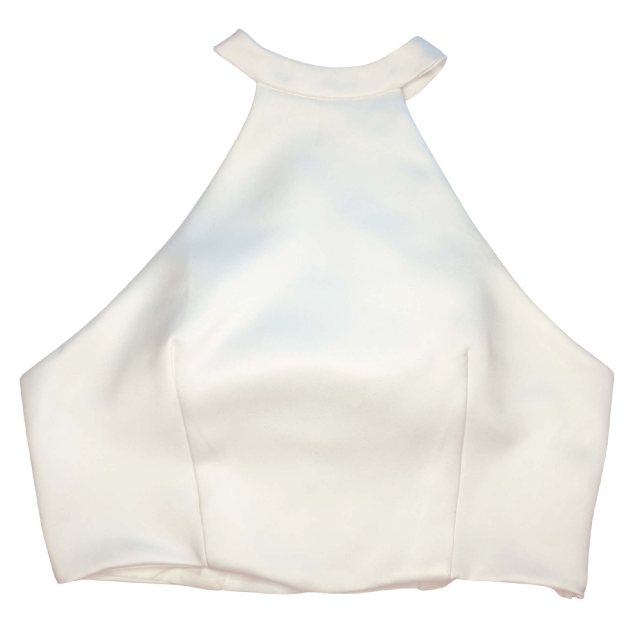 Terno Halter Set in Off-white Satin